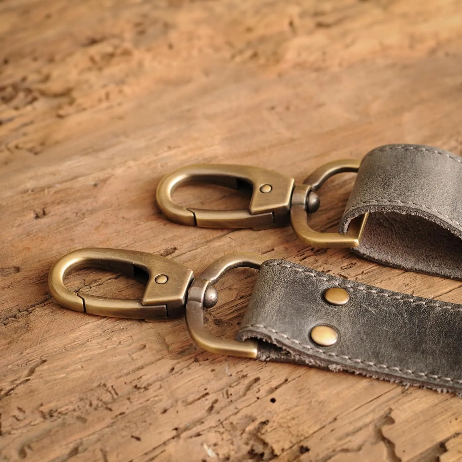 100% Genuine Leather Purse Strap with Swivel Clasps for Purse Handbags Laptop Cases, Adjustable Length, Handmade, Large, Black