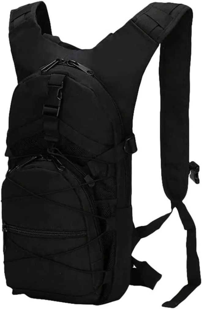 1PC Hiking Backpack Bike Backpack Walking Backpack 15L Camouflage Casual Waterproof Multi-Pocket Tactical Sport Travel Trekking Bag Army Backpack For Men And Women Black