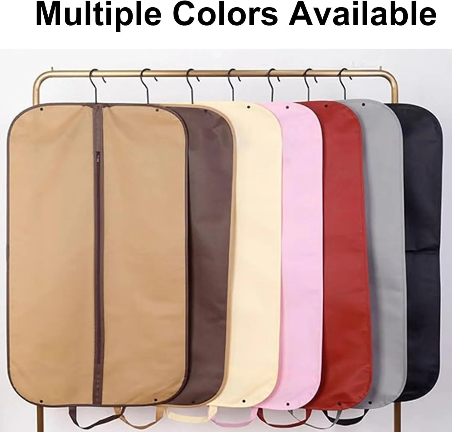 2 Suit Bags for Closet Storage Hanging, Lightweight Zipper Garment Bag, Plastic Breathable, Suitable for Business Trips(Pink)