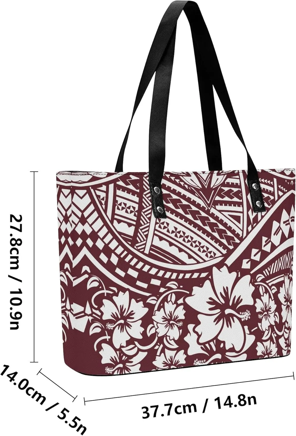 2025 Polynesian Women'S Bag 2-Piece Women'S Pu Handbag Large Capacity Shoulder Bag And The Same Purse