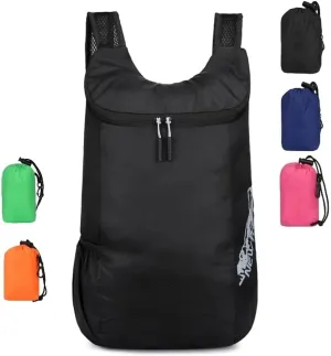 20L Water Resistant Hiking Daypack Lightweight Packable Backpack for Travel Camping Outdoor (BLACK)