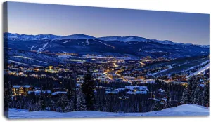 20"x 40" Large Wall Art breckenridge colorado winter dusk ski runs colorados pictures Painting Picture Print on Canvas Wall Art for Living Room Bedroom Modern Home Wall Decor Framed Artwork