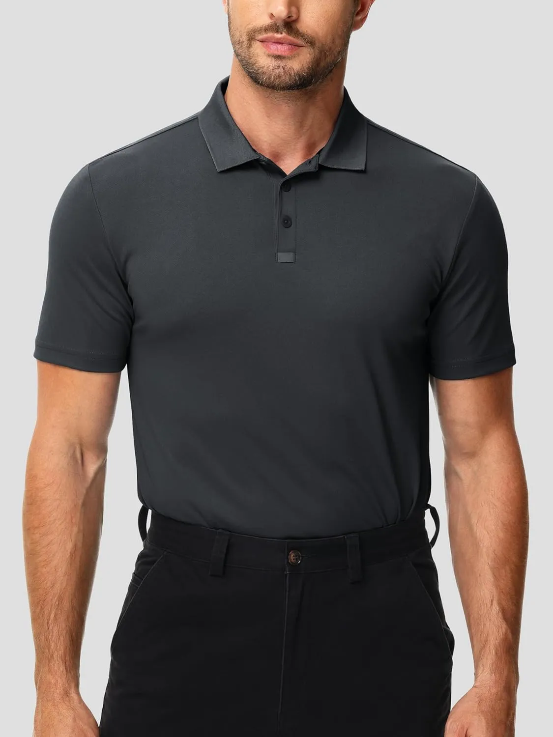 3 Pack Polo Shirts for Men Golf Performance Moisture Wicking Breathable Athletic Polyester Work Sport Polos