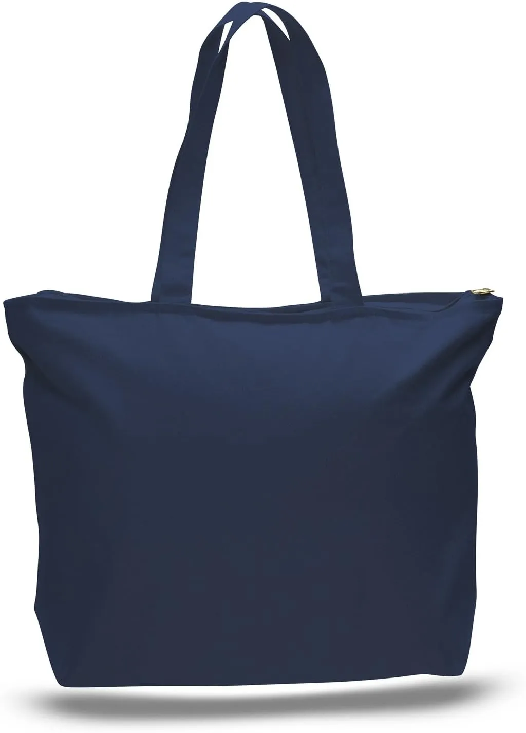 (3 Pack) Set of 3 Heavy Canvas Large Tote Bag with Zippered Closure