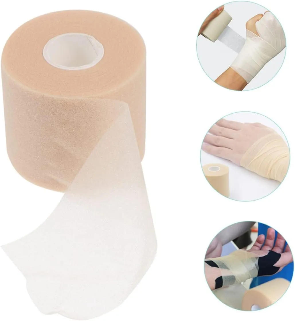 3 Rolls Bandage Tape Roll Large Waterproof Sports Tape Wrap for Athletes Shock-Absorption Films