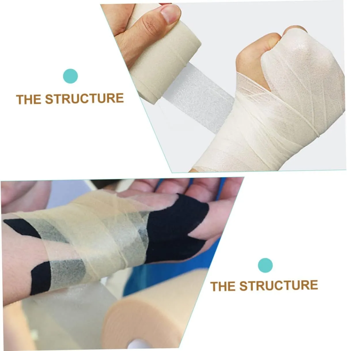 3 Rolls Bandage Tape Roll Large Waterproof Sports Tape Wrap for Athletes Shock-Absorption Films