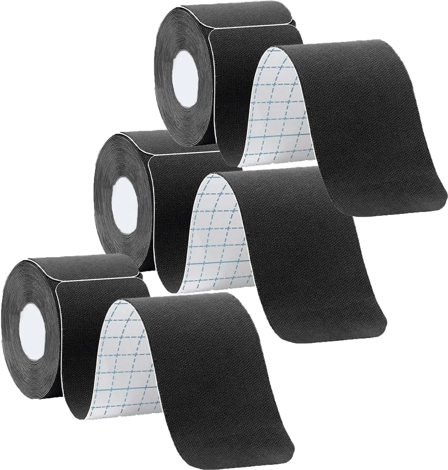 3 Rolls Kinesiology Tape Precut, Athletic Sports Tape Adhesive for Muscles Ankle Neck Knee Shoulder Promotes Recovery and Providing Support, Total 60 Precut Strips(Black)