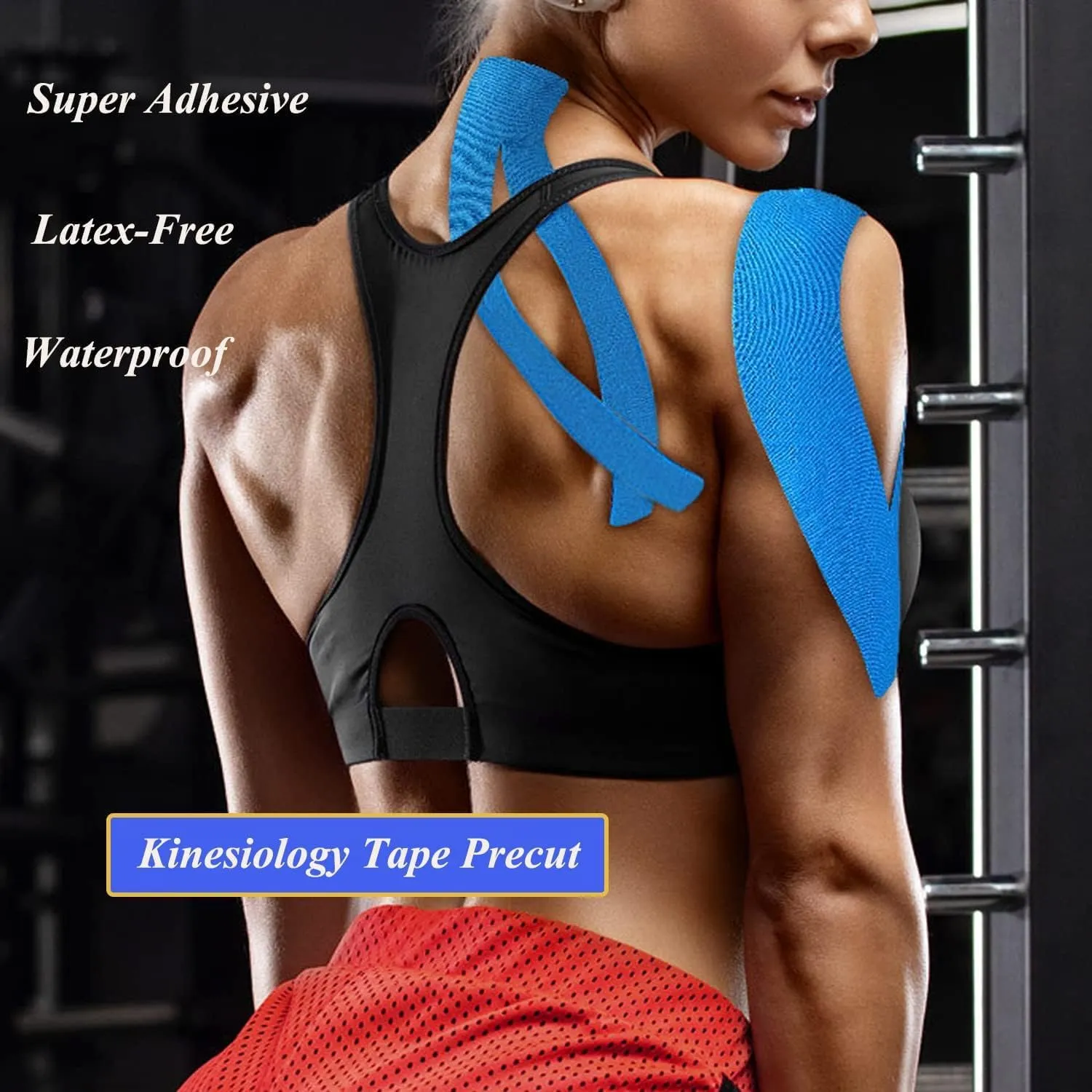 3 Rolls Kinesiology Tape Precut, Athletic Sports Tape Adhesive for Muscles Ankle Neck Knee Shoulder Promotes Recovery and Providing Support, Total 60 Precut Strips(Black)
