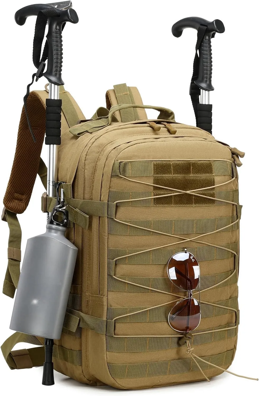 35L tactical assault backpack, military backpacks,heavy duty zipper，outdoor canvas Knapsack,climbing/camping/hiking backpack,water resistant,Rucksack (01#Khaki)