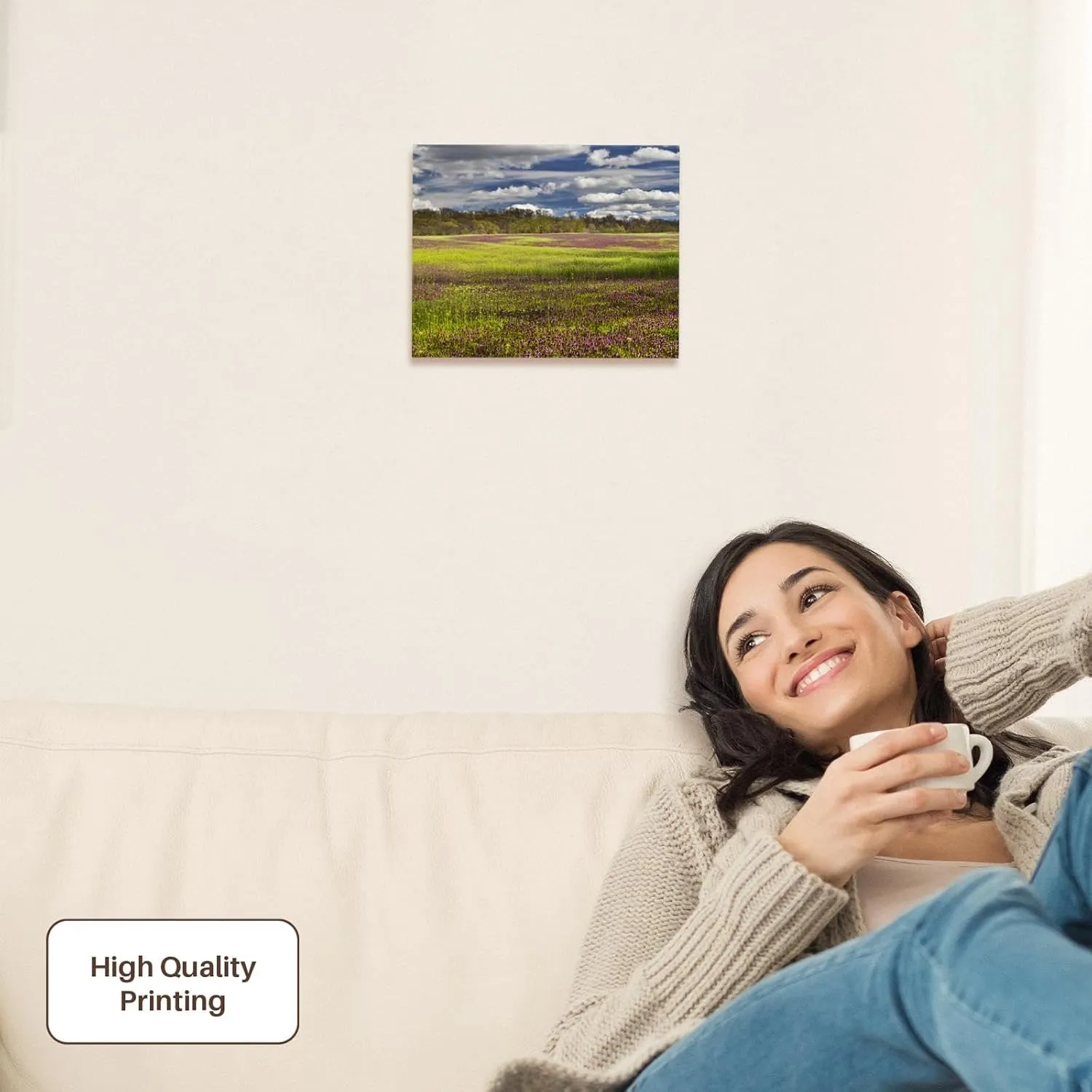 3dRose, Large field of Henbit flowers in full bloom, Kentucky - US18 AJE0483 - Adam Jones, Museum Grade Canvas Wrap 10x8