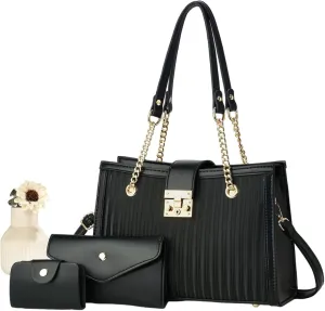 3Pcs Handbags Sets for Women Large Tote Bags Cute Crossbody Purses