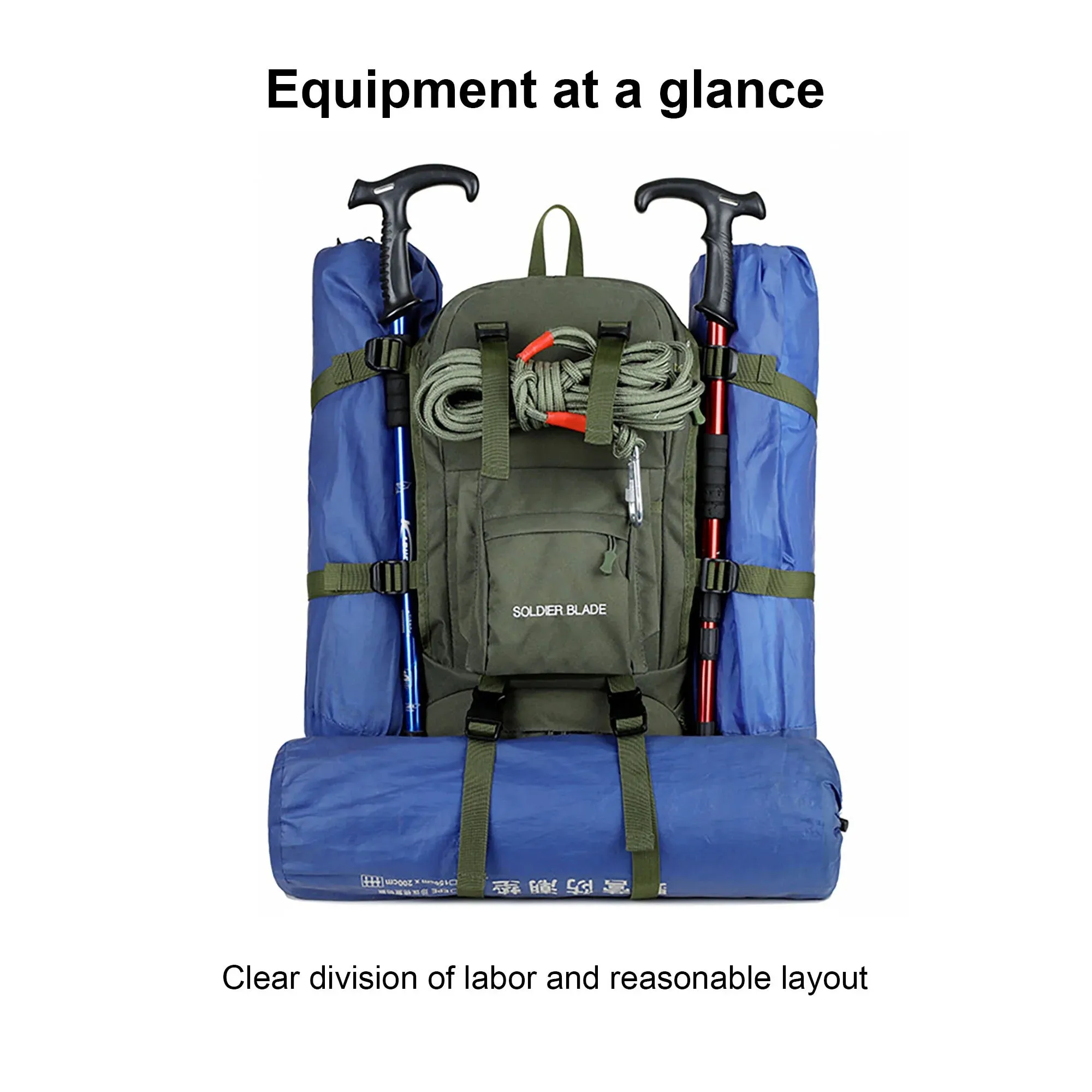45L Waterproof Backpack - Perfect Climbing Daypack for Men & Women in Khaki