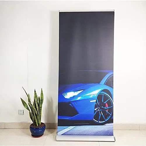 4UMedia&Displays PREMIUM Retractable Banner Stand 33.5"x70-90 inches (WxH) (Stand Only) with padded canvas bag for trade show display