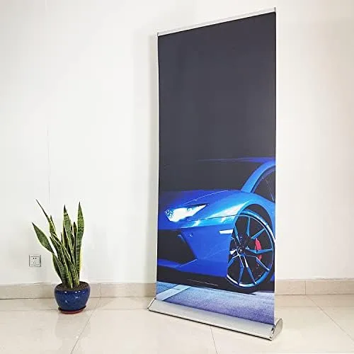 4UMedia&Displays PREMIUM Retractable Banner Stand 33.5"x70-90 inches (WxH) (Stand Only) with padded canvas bag for trade show display