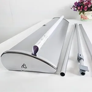 4UMedia&Displays PREMIUM Retractable Banner Stand 33.5"x70-90 inches (WxH) (Stand Only) with padded canvas bag for trade show display