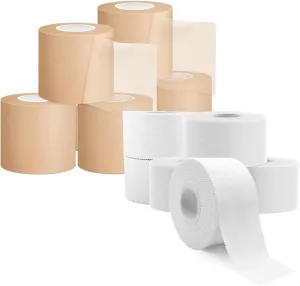 6 Packs Pre Wrap Tape 2.76 Inches * 30 Yards   Athletic Tape 1.5 Inches * 15 Yards, Beige Underwrap Foam Strip for Hair, Arm, Wrist, Sports Pre Wrap to Protect Ankles, Wrists, Knees