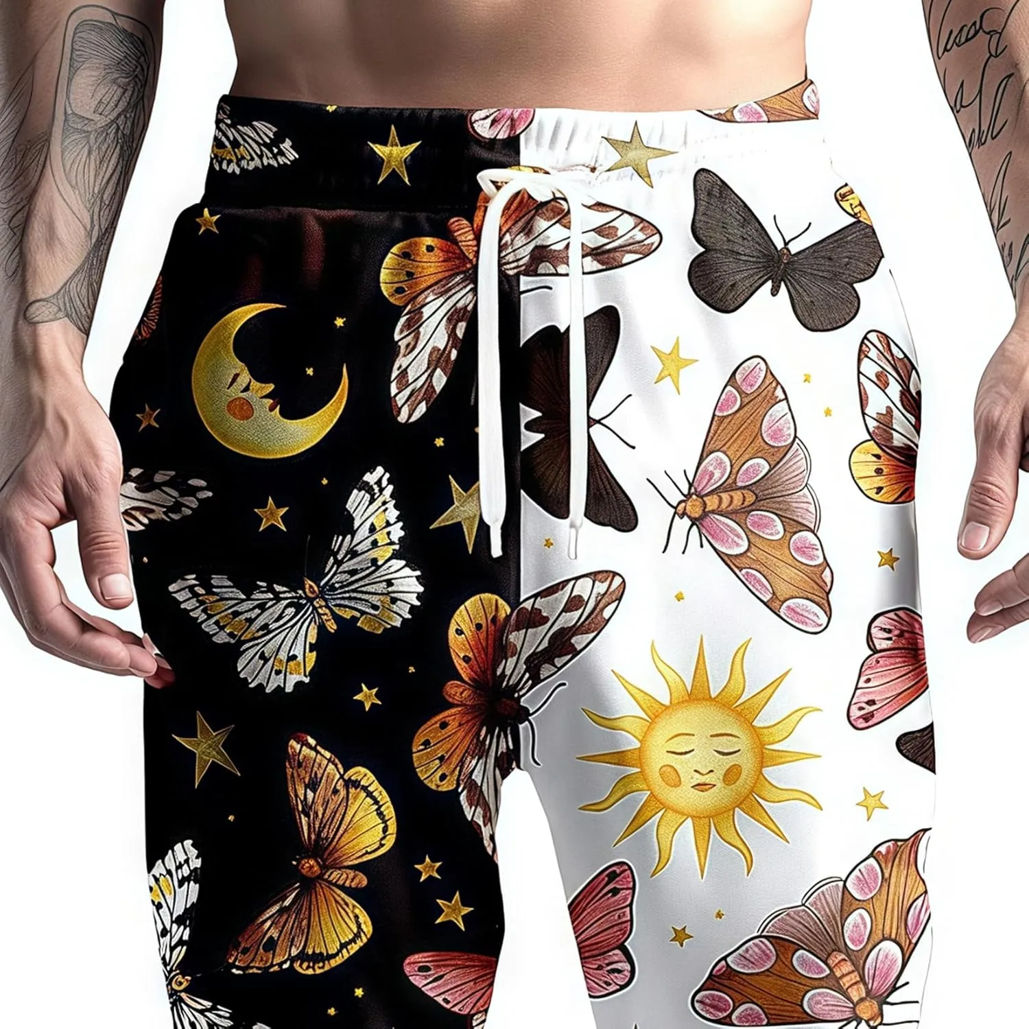 80s 90s Mens Joggers Pants Sports Funny Workout Running Printed Retro Sweatpants Casual Track Pants with Pockets