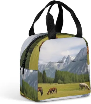 A Gym Artifact, The Canvas Mountain Pasture Grazing Horses Printed Yoga Storage Bag Is Durable, Wear-resistant And Does Not Strangle Shoulders. It Is Suitable for Both Men And Women