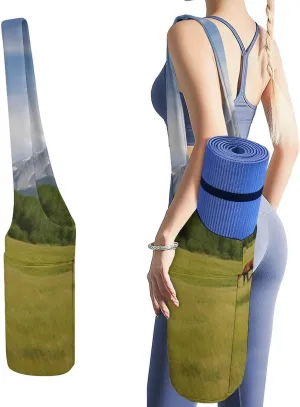 A Gym Artifact, The Canvas Mountain Pasture Grazing Horses Printed Yoga Storage Bag Is Durable, Wear-resistant And Does Not Strangle Shoulders. It Is Suitable for Both Men And Women