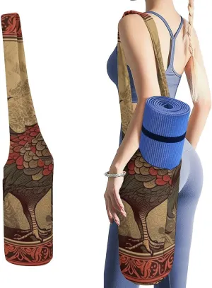 A Gym Artifact, The Canvas Old Rooster Illustration Printed Yoga Storage Bag Is Durable, Wear-resistant And Does Not Strangle Shoulders. It Is Suitable for Both Men And Women