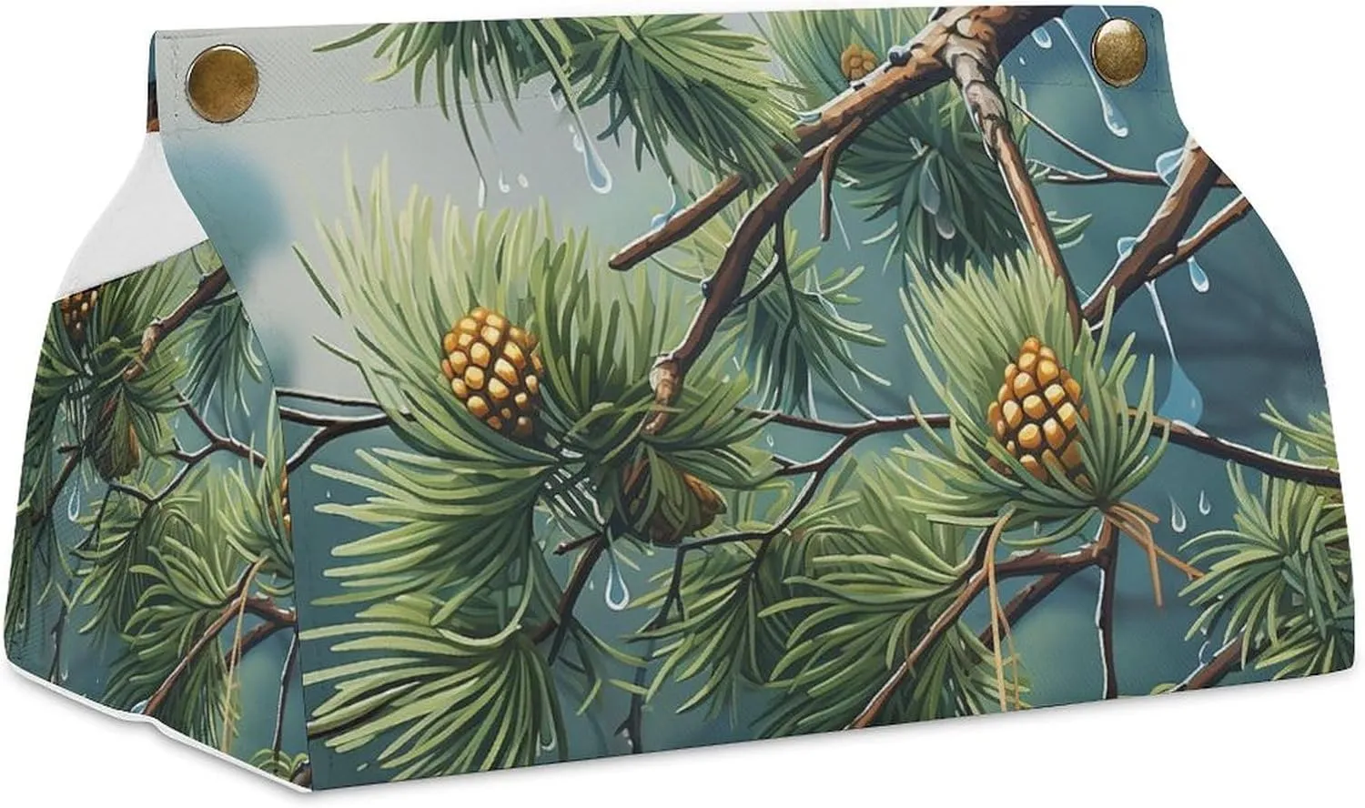 A Gym Artifact, The Canvas Pine Tree Raindrops Printed Yoga Storage Bag Is Durable, Wear-resistant And Does Not Strangle Shoulders. It Is Suitable for Both Men And Women