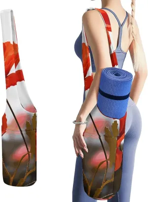A Gym Artifact, The Canvas Poppy Flowers Vivid Petals Printed Yoga Storage Bag Is Durable, Wear-resistant And Does Not Strangle Shoulders. It Is Suitable for Both Men And Women