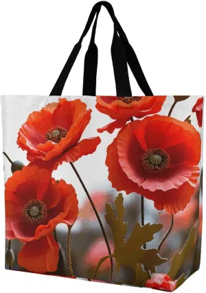 A Gym Artifact, The Canvas Poppy Flowers Vivid Petals Printed Yoga Storage Bag Is Durable, Wear-resistant And Does Not Strangle Shoulders. It Is Suitable for Both Men And Women