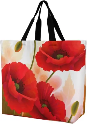 A Gym Artifact, The Canvas Poppy Flowers Vivid Petals Printed Yoga Storage Bag Is Durable, Wear-resistant And Does Not Strangle Shoulders. It Is Suitable for Both Men And Women