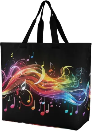A Gym Artifact, The Canvas Rainbow Musical Note Melody Printed Yoga Storage Bag Is Durable, Wear-resistant And Does Not Strangle Shoulders. It Is Suitable for Both Men And Women
