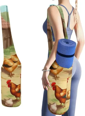 A Gym Artifact, The Canvas Roast Chicken Hen Farm Printed Yoga Storage Bag Is Durable, Wear-resistant And Does Not Strangle Shoulders. It Is Suitable for Both Men And Women
