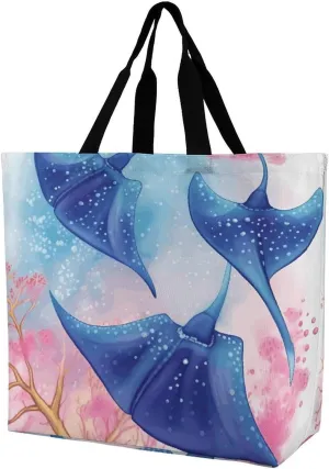 A Gym Artifact, The Canvas Sea Animals Stingrays Printed Yoga Storage Bag Is Durable, Wear-resistant And Does Not Strangle Shoulders. It Is Suitable for Both Men And Women