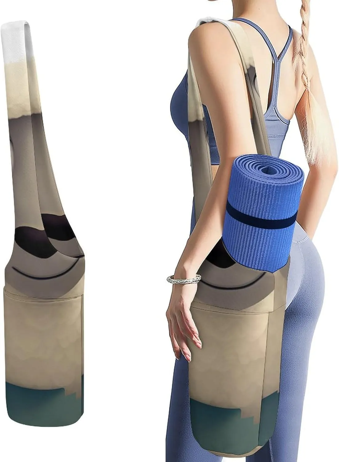 A Gym Artifact, The Canvas Sheep Printed Yoga Storage Bag Is Durable, Wear-resistant And Does Not Strangle Shoulders. It Is Suitable for Both Men And Women