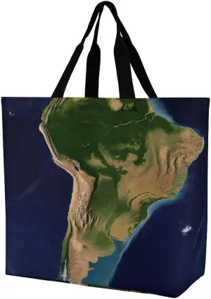 A Gym Artifact, The Canvas South America Satellite Image Printed Yoga Storage Bag Is Durable, Wear-resistant And Does Not Strangle Shoulders. It Is Suitable for Both Men And Women
