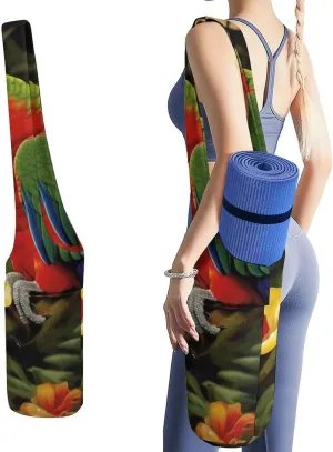 A Gym Artifact, The Canvas Tropical Parrot Printed Yoga Storage Bag Is Durable, Wear-resistant And Does Not Strangle Shoulders. It Is Suitable for Both Men And Women