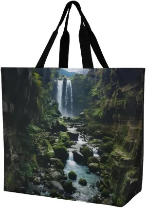 A Gym Artifact, The Canvas Waterfall Cliff Printed Yoga Storage Bag Is Durable, Wear-resistant And Does Not Strangle Shoulders. It Is Suitable for Both Men And Women