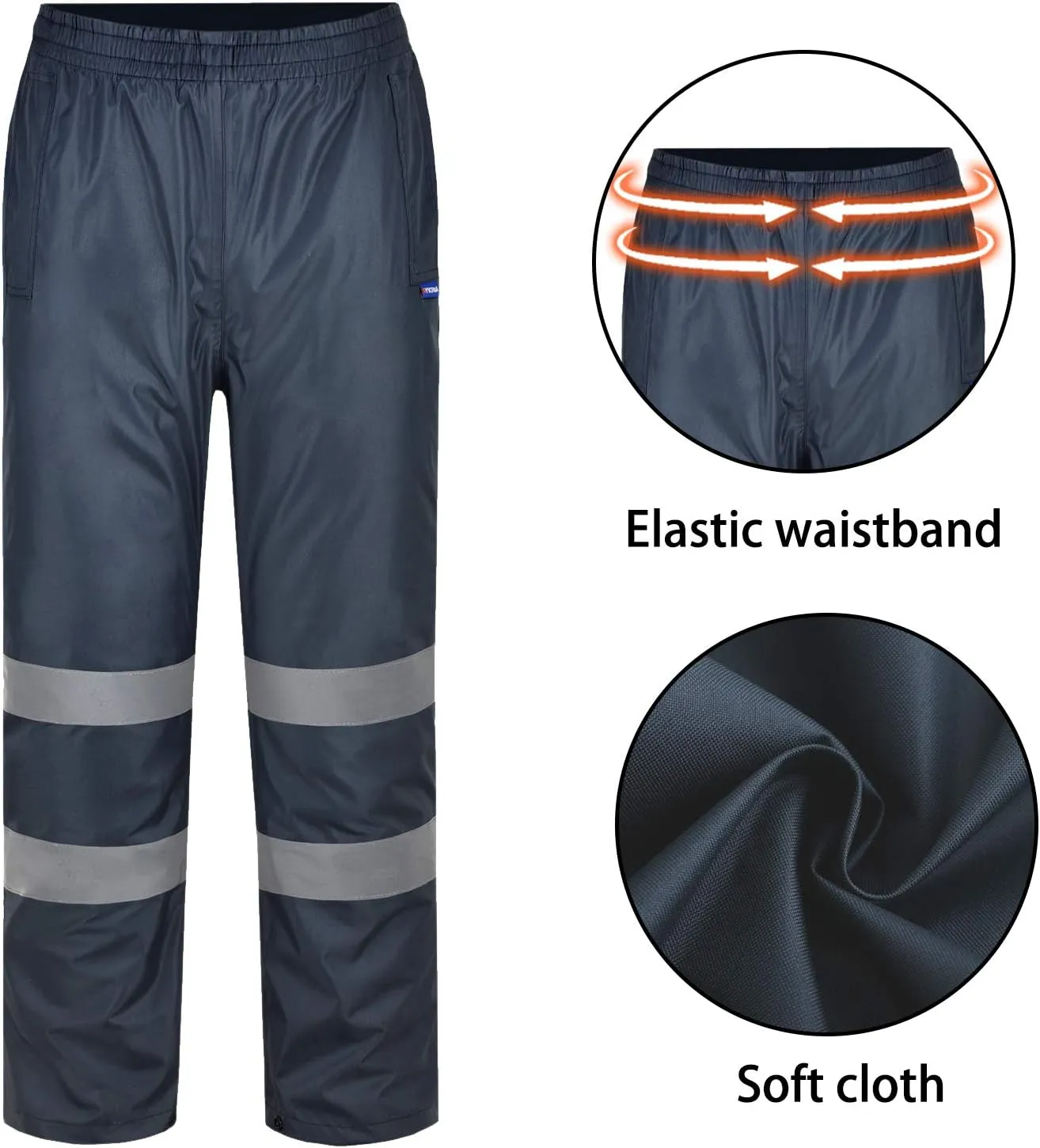 A-SAFETY High Vis Rain Pants for Men Women Waterproof Reflective Safety Rain Trousers Rain Gears for Fishing Sports Works
