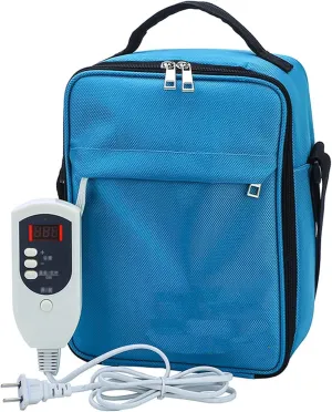 Abdominal Dialysis Fluid Heating Bag, 2L Household Car Peritoneal Dialysis Fluid Constant Temperature Box, Blue Warm Fluid Heating Package, with Strap, Temperature Adjustable