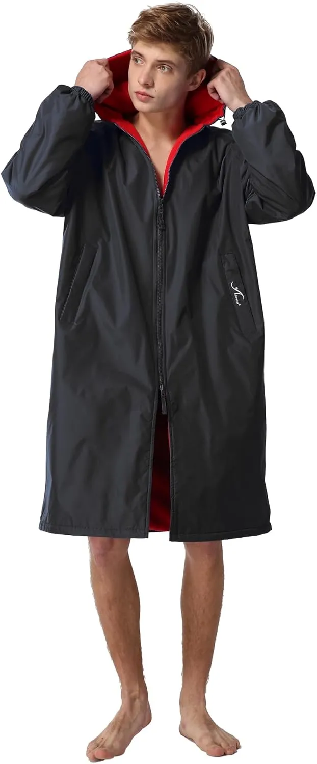 Adoretex New Unisex Swim Team Athletic Waterproof parka, Water Sports Warm Fleece Coat Jacket