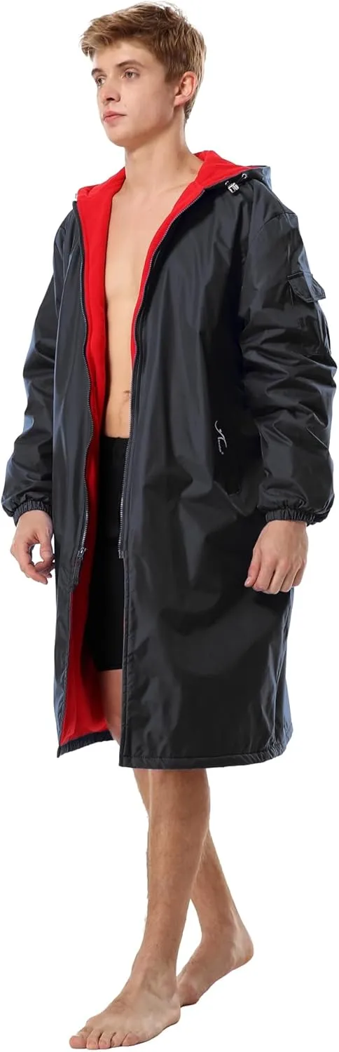 Adoretex New Unisex Swim Team Athletic Waterproof parka, Water Sports Warm Fleece Coat Jacket