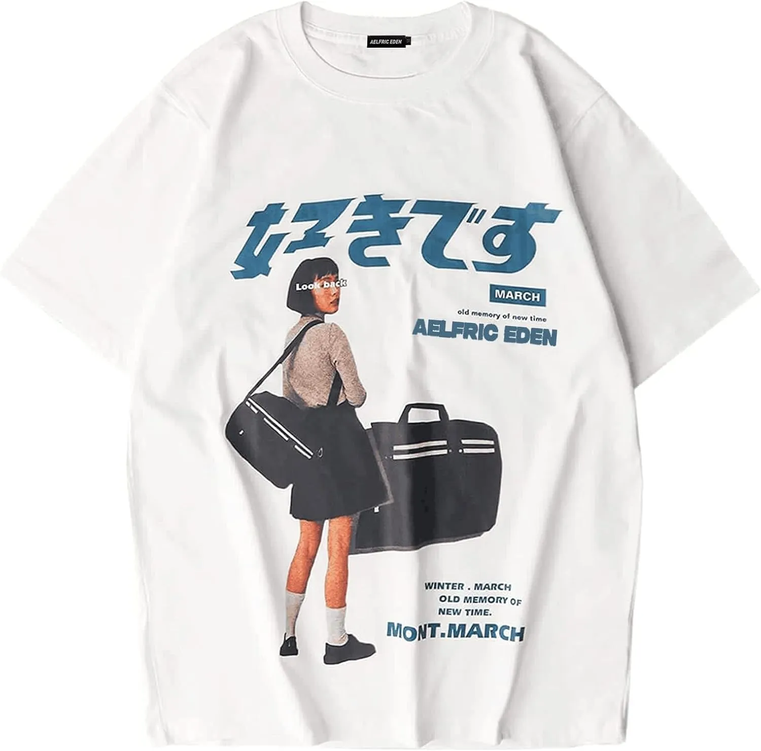 Aelfric Eden Mens Oversized Graphic Tee Summer Unisex Hipster Printed Casual Harajuku Top Tshirt