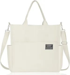 Afashor Women's Canvas Tote Bag Fashion Crossbody Handbag Large Capacity Travel Satchel