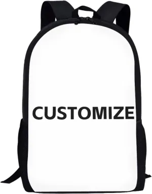 AFPANQZ Personlized Customized Backpack Schoolbag Kids Bookbag Add Your Image Design Schoolbag Daily Daypack Rucksack 17 Inches Large School Satchel