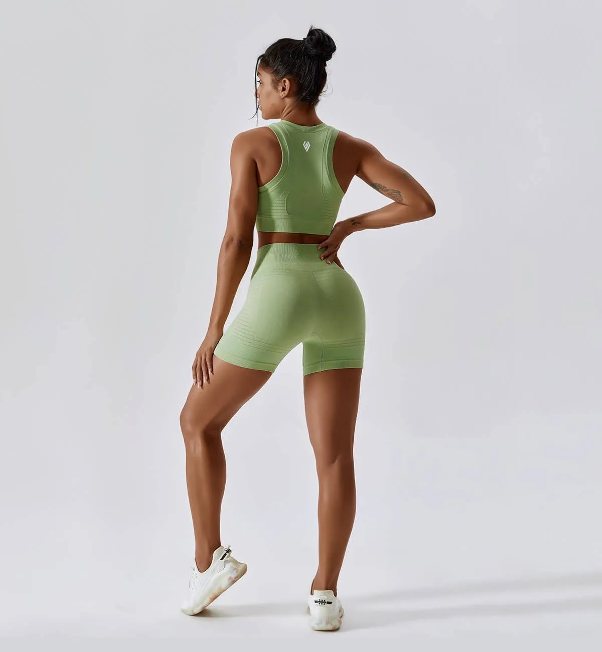 Air Flow Training Cropped Tank-Celadon