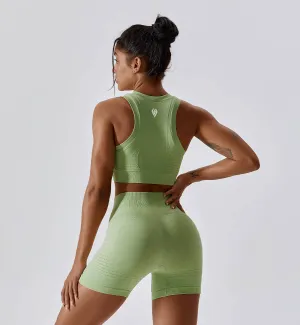 Air Flow Training Cropped Tank-Celadon