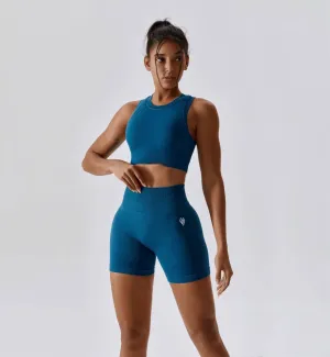 Air Flow Training Cropped Tank-Lapis Lazuli