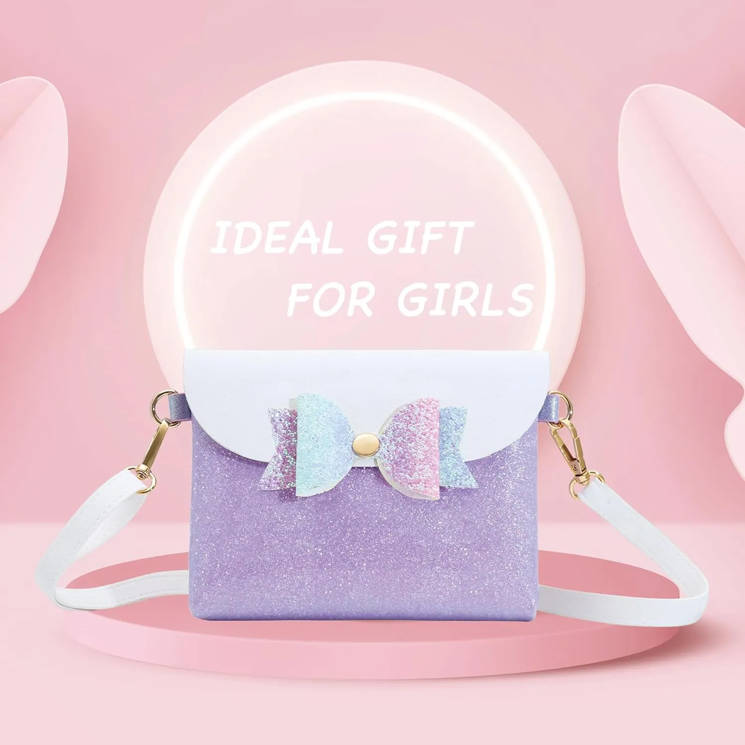 AISPARKY Small Crossbody Purse, PU Leather Small Purse for Girls With Pendant With Strap/Gold Chain Strap