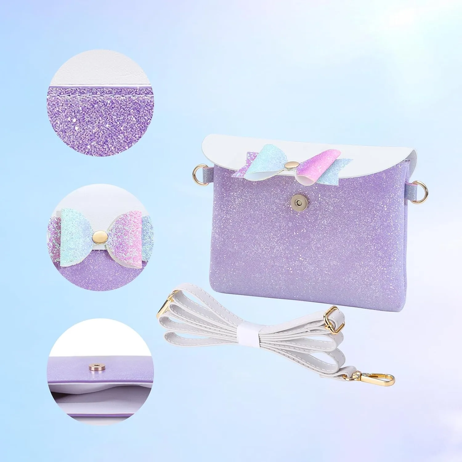AISPARKY Small Crossbody Purse, PU Leather Small Purse for Girls With Pendant With Strap/Gold Chain Strap