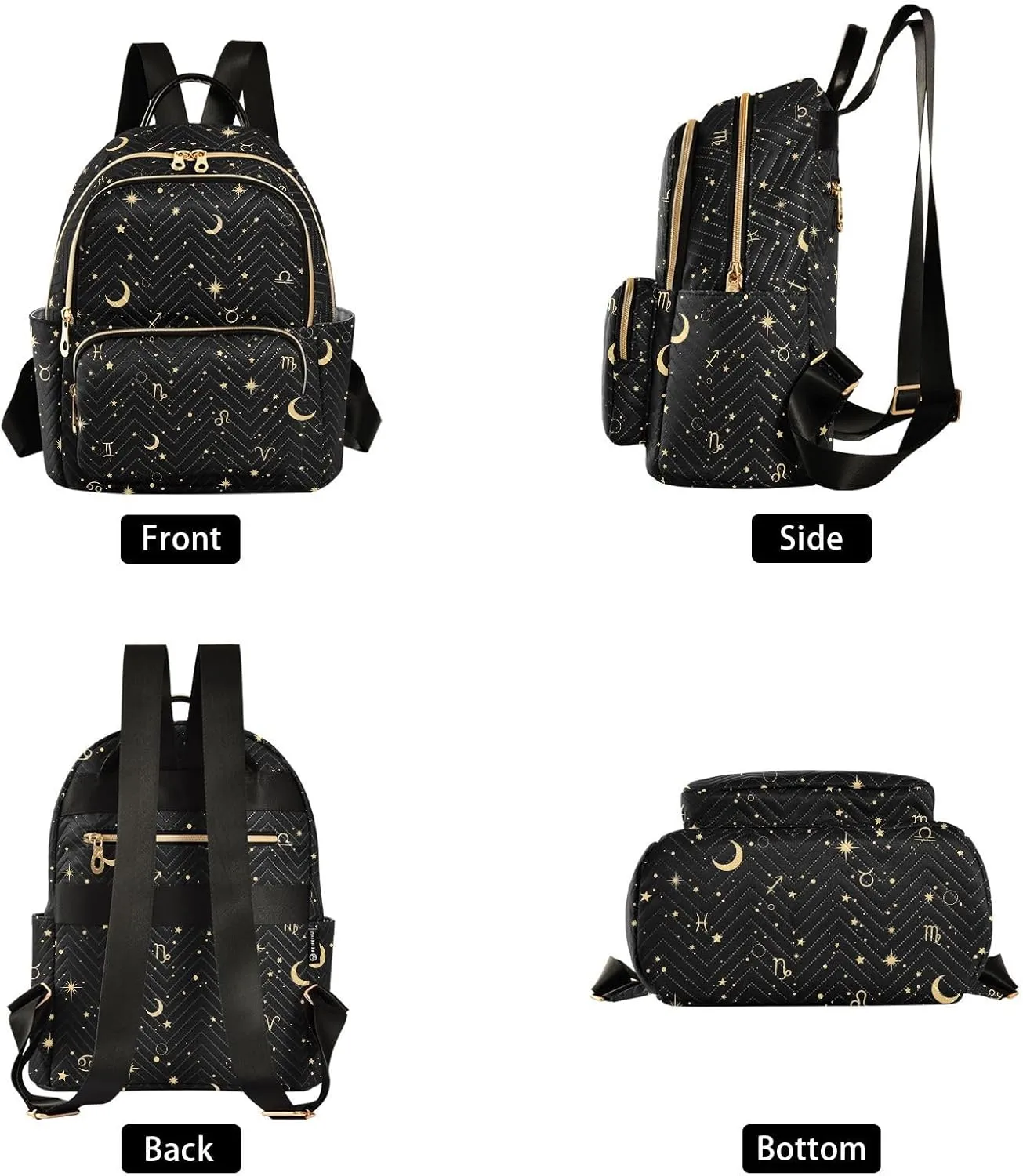 ALAZA Moon Star Zodiac Women’s Backpack Purse Causal Daypack Work Travel College Business Trip Bag Shoulder Bag