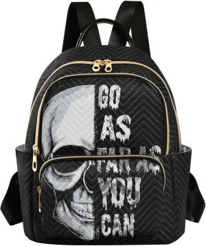 ALAZA Skull Women’s Backpack Purse Causal Daypack Work Travel College Business Trip Bag Shoulder Bag