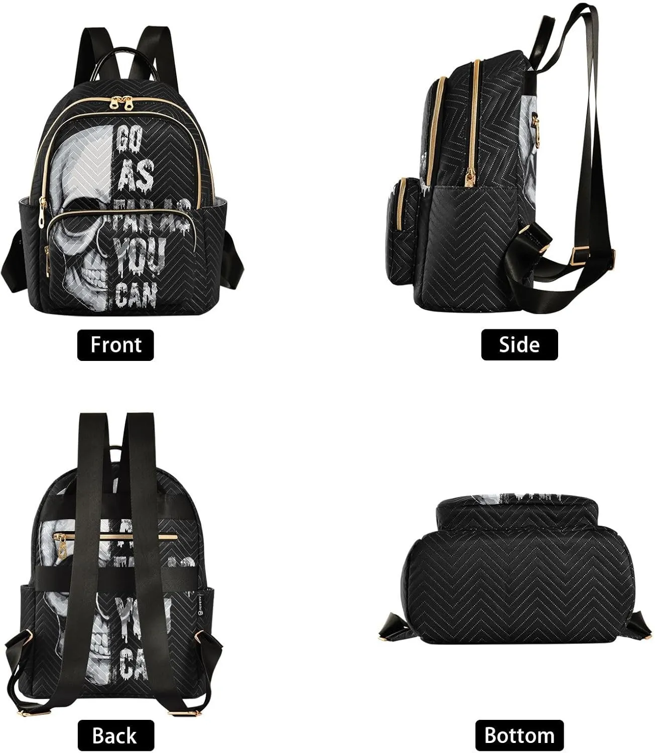 ALAZA Skull Women’s Backpack Purse Causal Daypack Work Travel College Business Trip Bag Shoulder Bag
